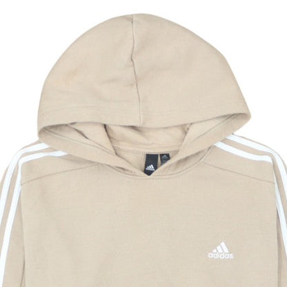 Adidas Men Beige Pullover Hoodie L Beige Fleece Sportswear
