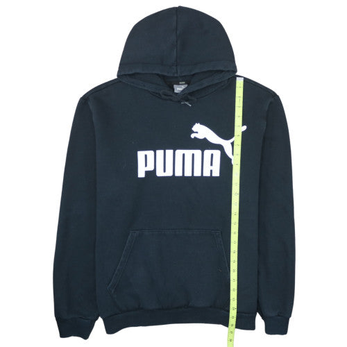 Puma Men’s Black XL Pullover Hoodie with Logo Graphic Fleece