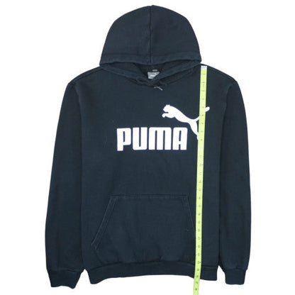 Puma Men’s Black XL Pullover Hoodie with Logo Graphic Fleece
