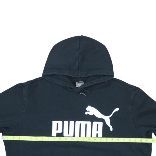 Puma Men’s Black XL Pullover Hoodie with Logo Graphic Fleece
