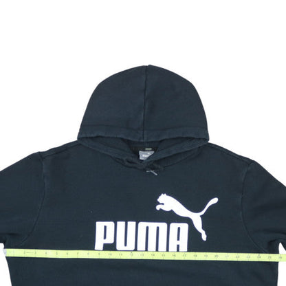 Puma Men’s Black XL Pullover Hoodie with Logo Graphic Fleece