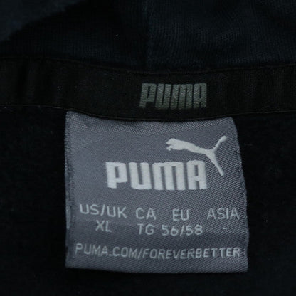 Puma Men’s Black XL Pullover Hoodie with Logo Graphic Fleece