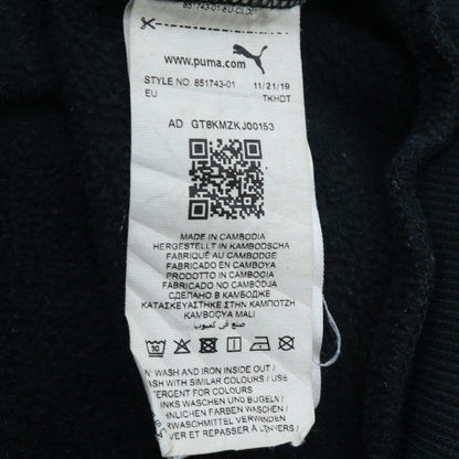 Puma Men’s Black XL Pullover Hoodie with Logo Graphic Fleece