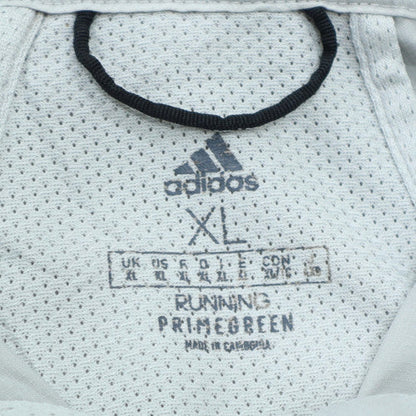 Adidas Men's White XL Windbreaker Running Jacket