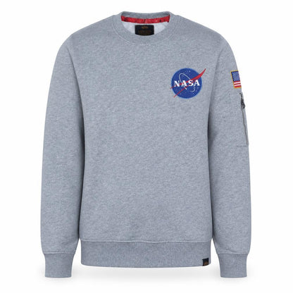 Alpha Industries Men's Grey NASA Crew Neck Sweatshirt Size S