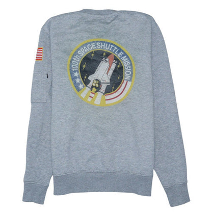 Alpha Industries Men's Grey NASA Crew Neck Sweatshirt Size S