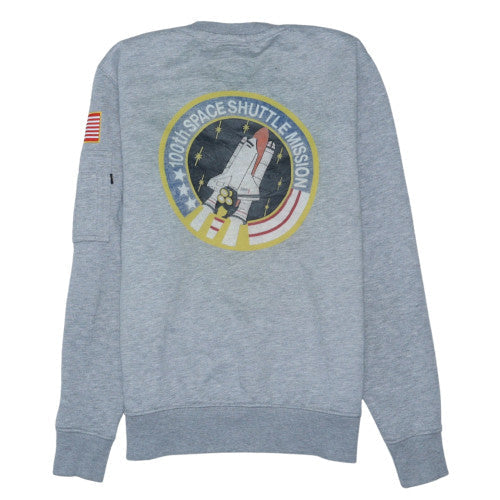 Alpha Industries Men's Grey NASA Crew Neck Sweatshirt Size S
