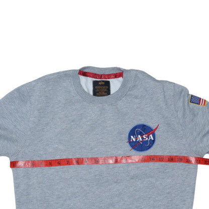 Alpha Industries Men's Grey NASA Crew Neck Sweatshirt Size S