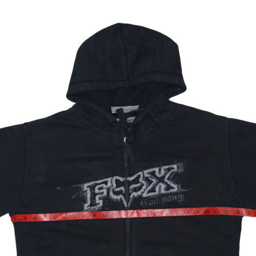 Fox Riders Company Men's Black Full Zip Hoodie Size L