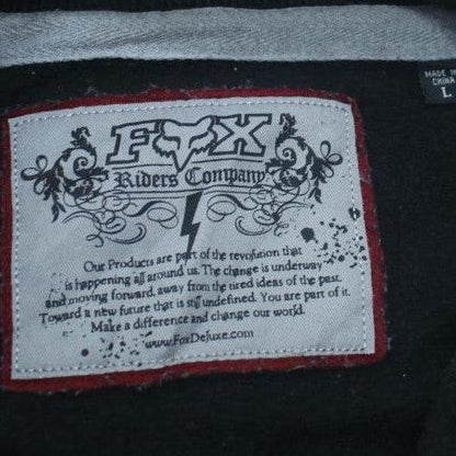 Fox Riders Company Men's Black Full Zip Hoodie Size L