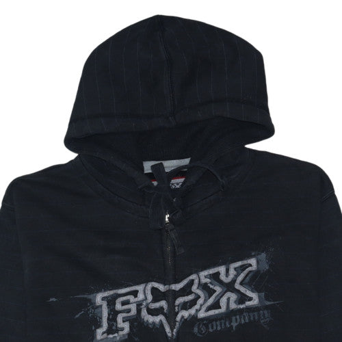 Fox Riders Company Men's Black Full Zip Hoodie Size L