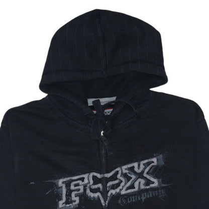 Fox Riders Company Men's Black Full Zip Hoodie Size L