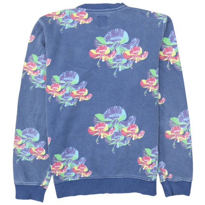 Dickies Mens Blue Floral Crew Neck Cotton Sweatshirt Size M