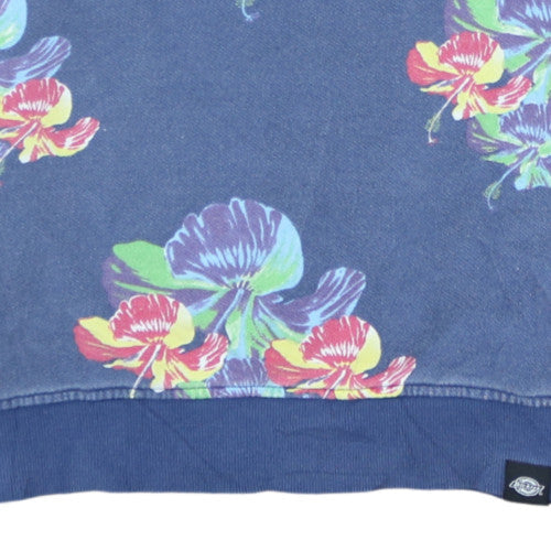 Dickies Mens Blue Floral Crew Neck Cotton Sweatshirt Size M