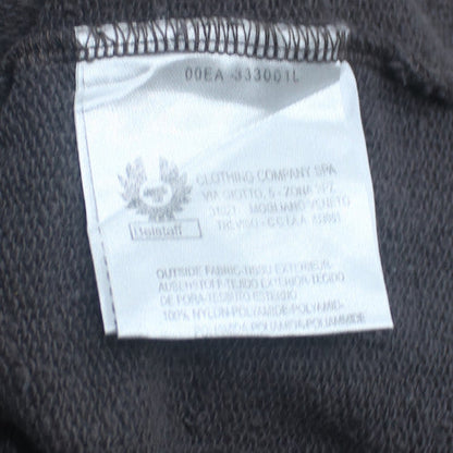 Belstaff Women Black Full Zip Hoodie Jacket Size L Logo Embroidered