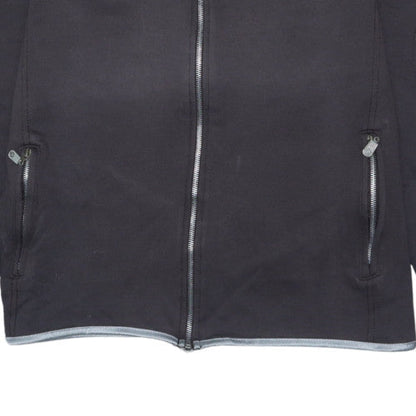 Belstaff Women Black Full Zip Hoodie Jacket Size L Logo Embroidered