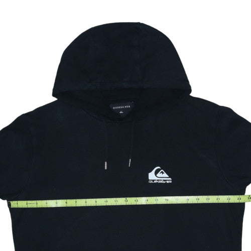 Quiksilver Womens Black Pullover Hoodie L Cotton Blend Logo Detail