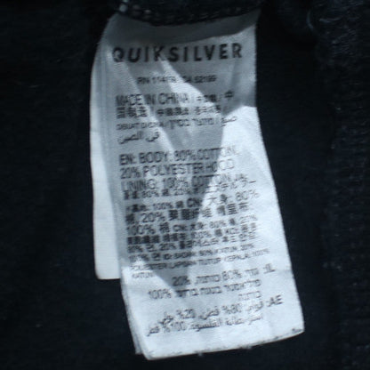 Quiksilver Womens Black Pullover Hoodie L Cotton Blend Logo Detail
