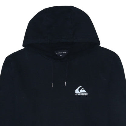 Quiksilver Womens Black Pullover Hoodie L Cotton Blend Logo Detail