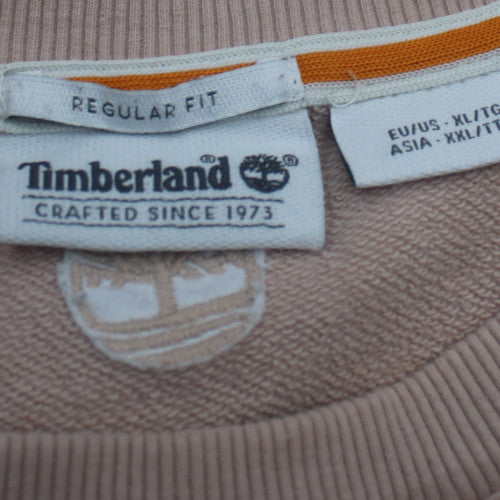 Timberland Womens Beige Cotton Blend Crew Neck Pullover Sweatshirt XL