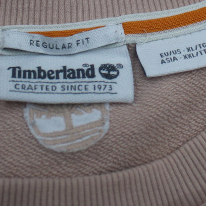 Timberland Womens Beige Cotton Blend Crew Neck Pullover Sweatshirt XL