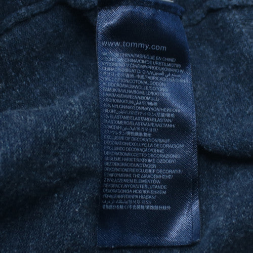 Hilfiger Denim Women Blue XXL Pullover Sweatshirt Cotton Blend Crew Neck