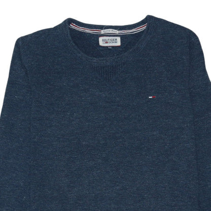Hilfiger Denim Women Blue XXL Pullover Sweatshirt Cotton Blend Crew Neck