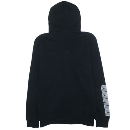 Puma Womens Black L Full Zip Hoodie with Logo Print