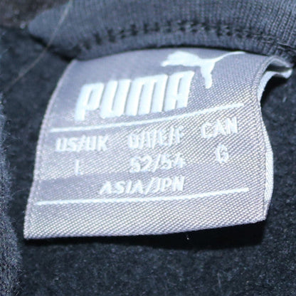 Puma Womens Black L Full Zip Hoodie with Logo Print