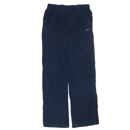 Nike Men's Blue Fleece Track Pants Size L Straight Leg Activewear