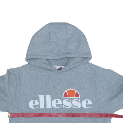 Ellesse Men's Grey Pullover Hoodie Size 10 Logo Graphic Sweatshirt