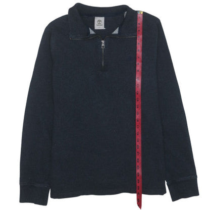 Timberland Men's Blue 1/4 Zip Cotton Fleece Sweatshirt Size L