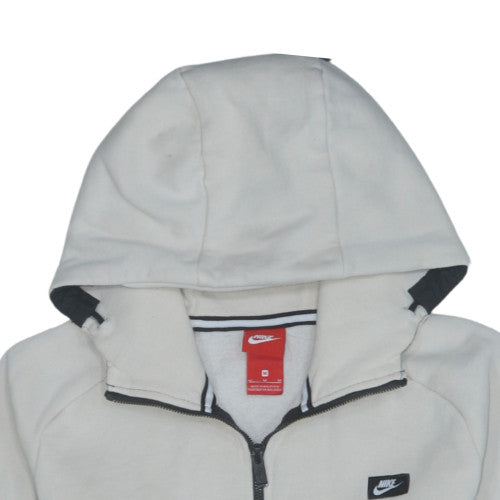 Nike Men's White Full Zip Hoodie M Fleece Sweatshirt