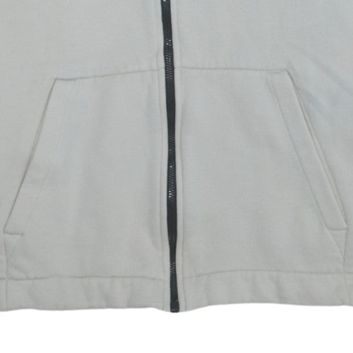 Nike Men's White Full Zip Hoodie M Fleece Sweatshirt