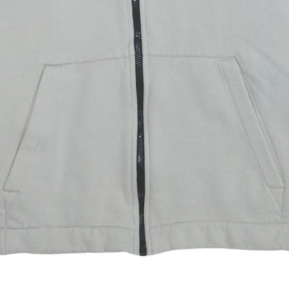 Nike Men's White Full Zip Hoodie M Fleece Sweatshirt