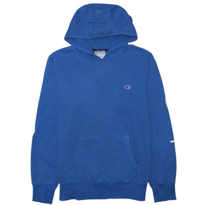 Champion Men’s Blue Pullover Hoodie L Logo Fleece Sweatshirt