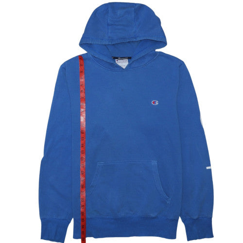 Champion Men’s Blue Pullover Hoodie L Logo Fleece Sweatshirt