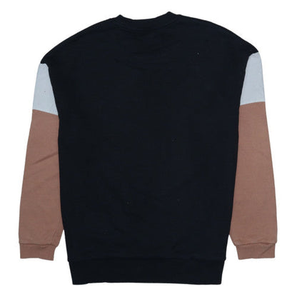 Fred Perry Men's Black Colourblock Crew Neck Sweatshirt L
