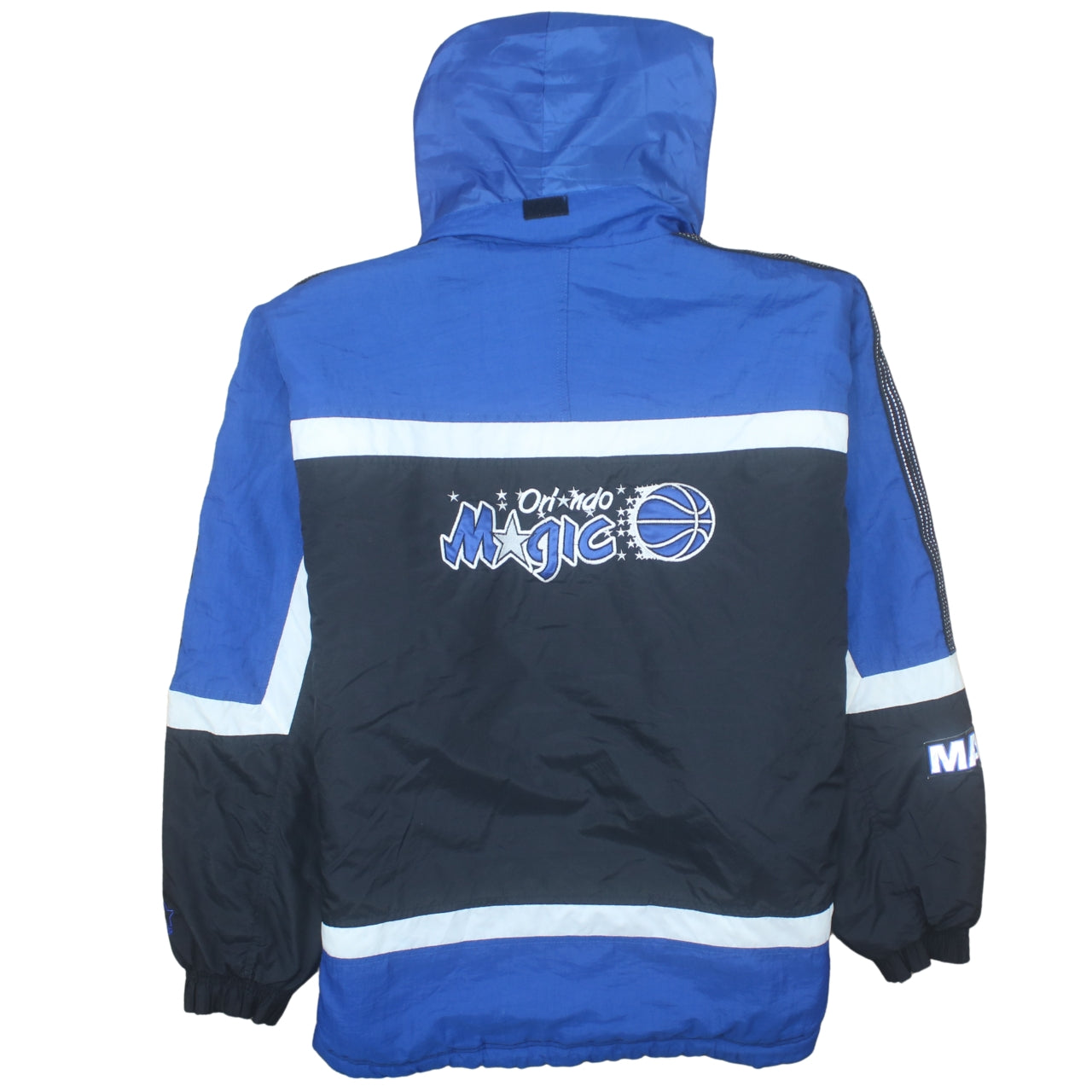 Starter Mens Blue Orlando Magic Hooded Puffer Jacket L 90s NBA Vintage