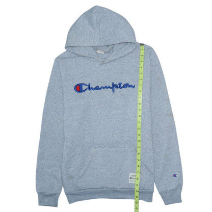 Champion Mens Grey Embroidered Hoodie Pullover M Regular Fit