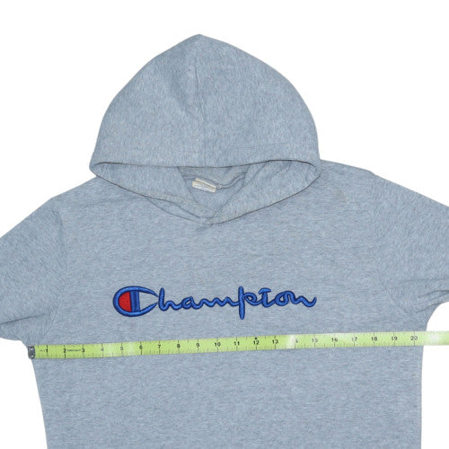 Champion Mens Grey Embroidered Hoodie Pullover M Regular Fit