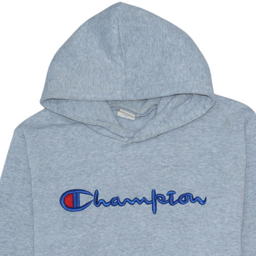 Champion Mens Grey Embroidered Hoodie Pullover M Regular Fit