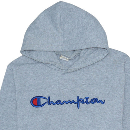 Champion Mens Grey Embroidered Hoodie Pullover M Regular Fit