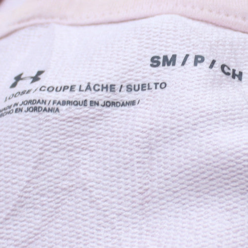 Under Armour Women Pink Small Pullover Hoodie Relaxed Fit Sportswear