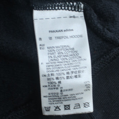 Adidas Women Black Trefoil Hoodie Size 14 Pullover Cotton Sweatshirt