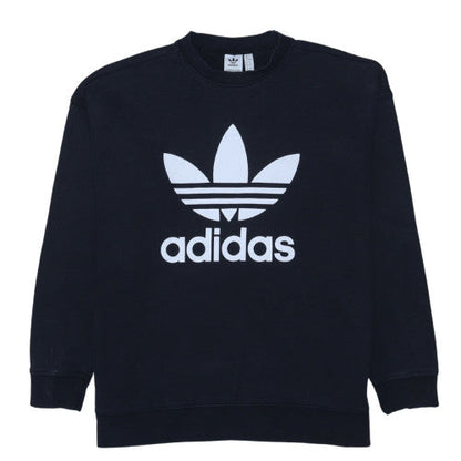Adidas Womens Black Crew Neck Pullover Sweatshirt UK 20