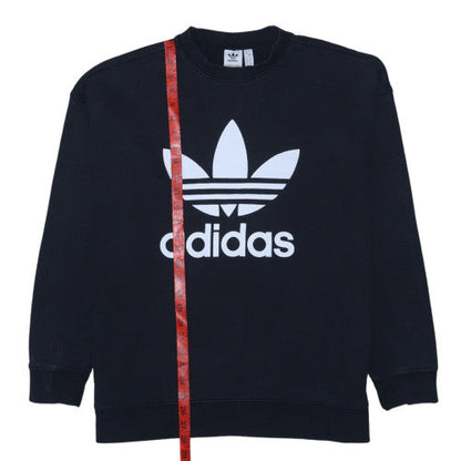 Adidas Womens Black Crew Neck Pullover Sweatshirt UK 20