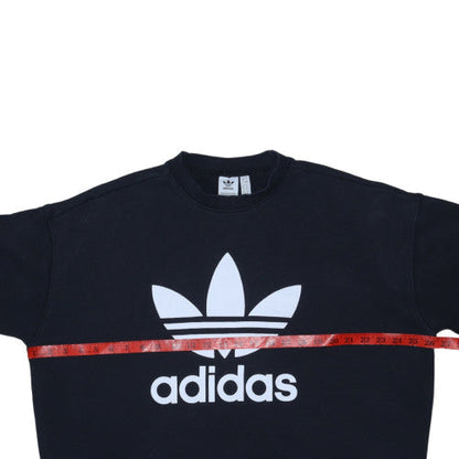 Adidas Womens Black Crew Neck Pullover Sweatshirt UK 20