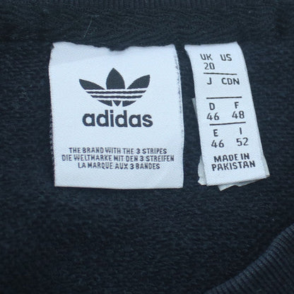 Adidas Womens Black Crew Neck Pullover Sweatshirt UK 20