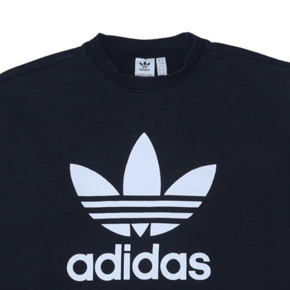 Adidas Womens Black Crew Neck Pullover Sweatshirt UK 20